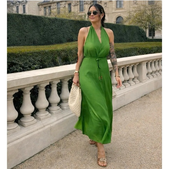 BLOGGERS FAVORITE Zara Vibrant Green Maxi Dress - Picture 4 of 15